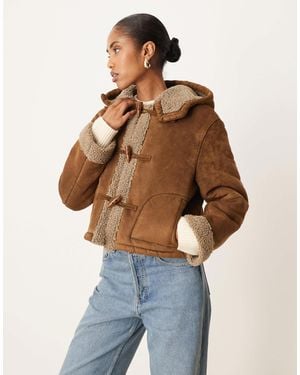 ASOS Hooded Borg Jacket - Blue