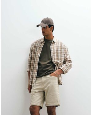 Mango Pantaloncini Di Jeans Écru - Neutro