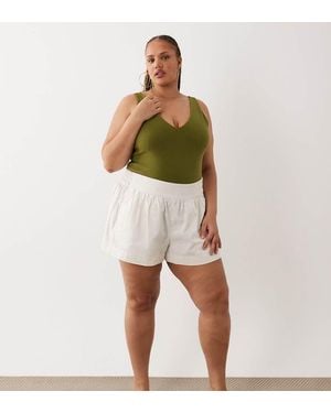 ASOS Asos Design Curve Linen Look Pull On Shorts - Green