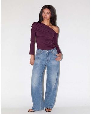 Balmohk Denim Jeans Met Wijde Ronde Pijpen - Blauw