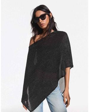 Bershka Glinsterende Cape - Zwart