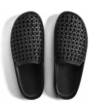 FREEDOM MOSES Clogs With Rattan Shape Holes - Black