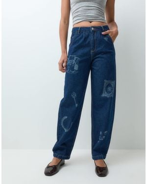 Muse Assembly Charm Printed baggy Jeans - Blue