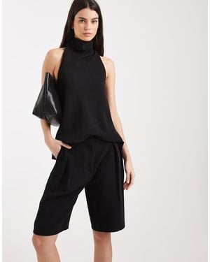 ASOS Tailored Longline Bermuda Shorts - Black