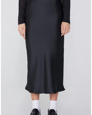 Tezenis Satin Midi Skirt - Black