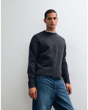 Jack & Jones Jersey Oversize De Pelo Suave En Gris Carbón - Azul