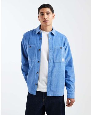 ASOS Cord Overshirt With Badge - Blue