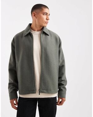 ASOS Oversized Wool Look Harrington - Gray