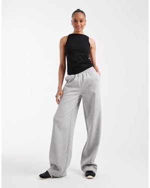 ASOS Asos Design Tall Wide Leg Brushback jogger - White
