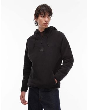 Timberland – kapuzenpullover aus polarfleece - Schwarz