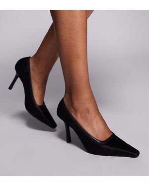 Public Desire Salty Ruched Tulle Court Shoes - Black