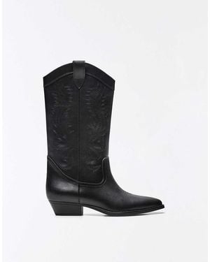 Bershka Cowboy Boots - Black
