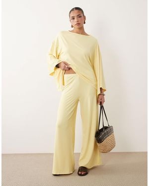 ASOS Wide Leg Trouser Co-ord - Natural