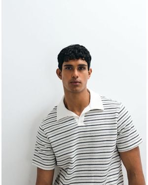 Mango Revere Collar Polo Top - White