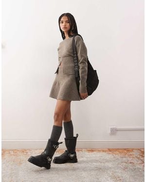 Noisy May Flippy Knitted Skirt Co-ord - Natural