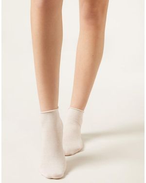 Calzedonia Cotton Bandless Short Socks - Natural