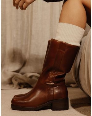 Bronx Ky-ley Refined Leather Western Boots - White