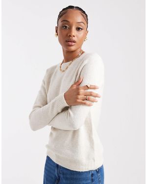 Vero Moda Pull en maille à encolure ronde - crème - Bleu