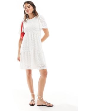 Jdy Broderie Mini Dress - White