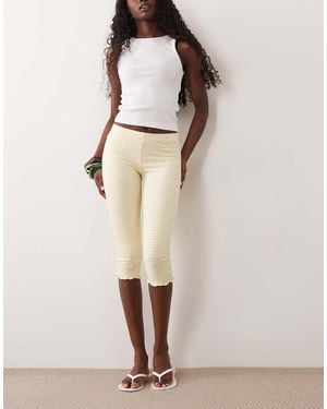 Miss Selfridge Conjunto De Pantalón Capri A Rayas Color Buttermilk-Amarillo - Neutro