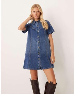 JJXX Denim Shirt Dress - Blue