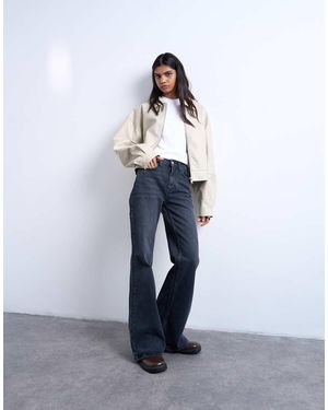 TOPSHOP Vaqueros Negro Lavado De Talle Medio Y Corte Acampanado Cómodos Y Elásticos Pippa De - Blanco