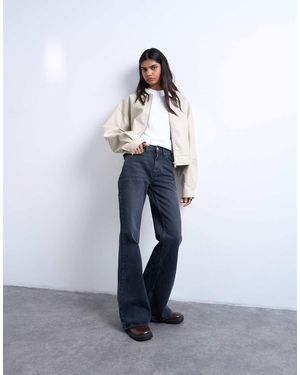 TOPSHOP Pippa Mid Rise Comfort Stretch Flare Jean - White