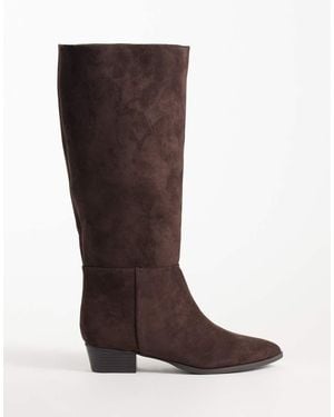 New Look Laars Tot Op De Knie Met Puntige Neus - Bruin