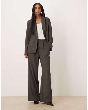 Vila Pleated Wide Leg Tailored Trousers Co-Ord - Natural