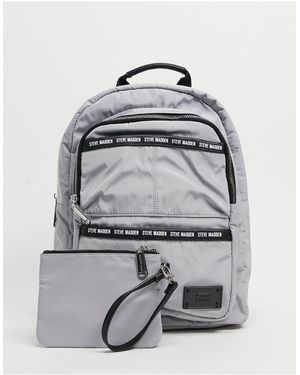 Steve Madden Mochila gris con banda con logo richh