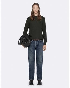 AllSaints Mode merino-pullover mit rundhalsausschnitt - Schwarz