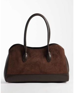 ASOS Curve Borsa Tote Top - Marrone