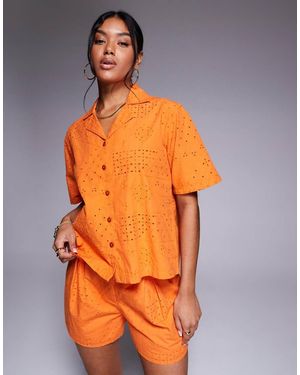River Island Camisa Con Diseño Bordado De (Parte De Un Conjunto) - Naranja