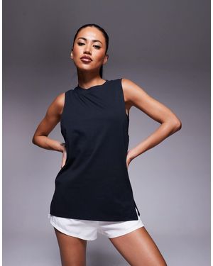 4505 Icon Cotton Drop Armhole Vest With Quick Dry Finish - Blue