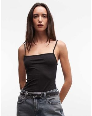 Monki Straight Strap Vest - Black