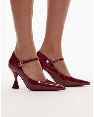 JW PEI Thalina Pointed Toe Heeld Court Shoes - Red