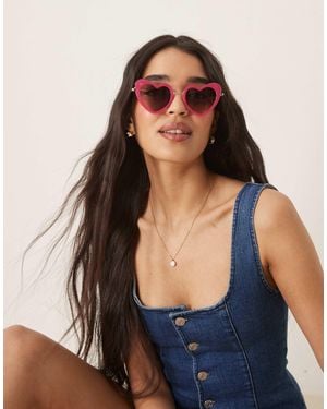 ASOS Heart Shape Sunglasses - Blue
