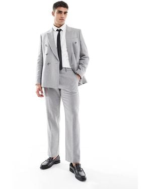 ASOS Wool Blend Straight Suit Trousers - White
