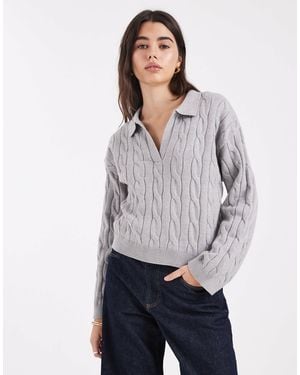 Cotton On Luxe Collar Sweater - Grey