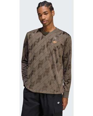 adidas Originals Jacquard Trefoil Longsleeve Jersey - Brown