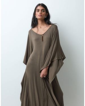 ASOS Cape Maxi Dress - Brown