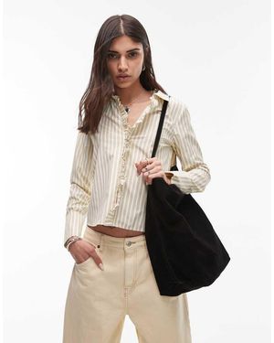 TOPSHOP Bolso Tote De Ante Auténtico Luna De - Neutro