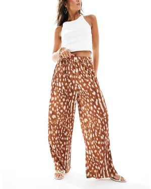 Vero Moda Plisse Wide Leg Trouser - White