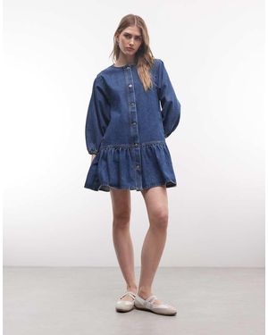 Collusion Shirt Dress - Blue