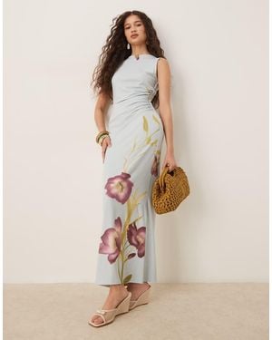 ASOS High Neck Sleeveless Maxi Dress - Natural