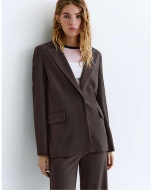 Pull&Bear Basic Blazer - Brown