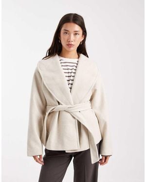 Vero Moda Belted Short Formal Jacket - Natural