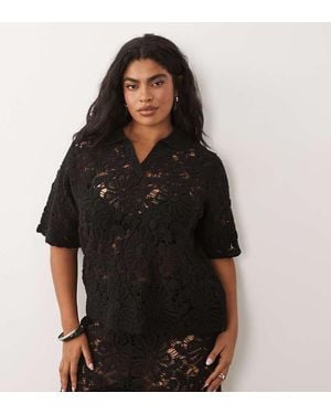 ASOS Asos Design Curve Crochet Short Co-Ord - Black