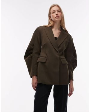 ASOS Cocoon Sleeve Sculpted Blazer - Brown