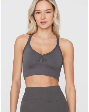 Tezenis Sporty Scrunch Crop Top - Grey